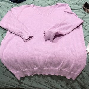SHEIN Light Purple V-Neck Sweater